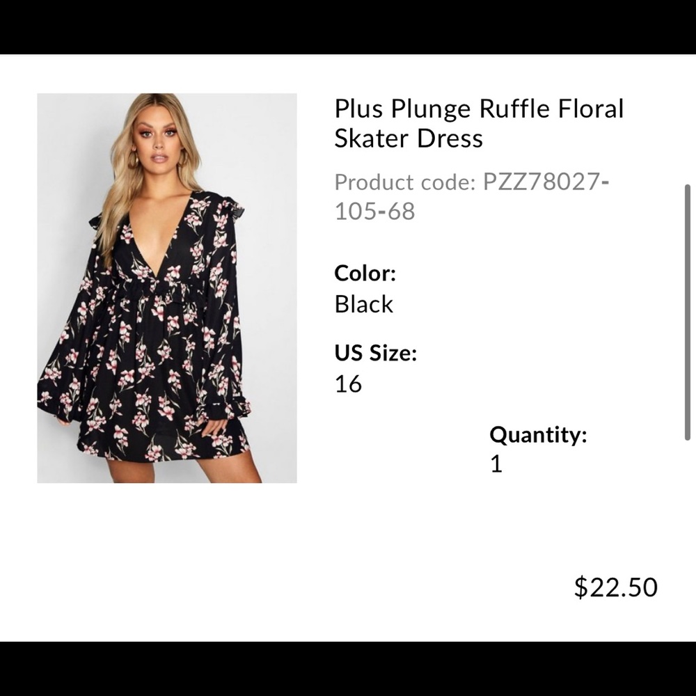 Lus plunge ruffle dress
